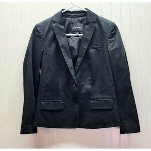 Banana Republic Womens Black Blazer Size 2 Classic Fit Two-Button Closure Fully